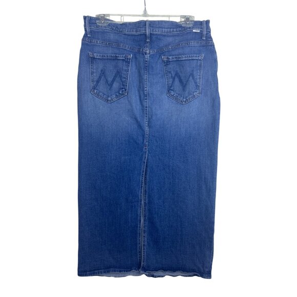Mother The Pencil Pusher Women's 33 Denim Midi Jean Skirt Blue - Picture 2 of 10